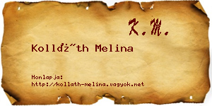 Kolláth Melina névjegykártya